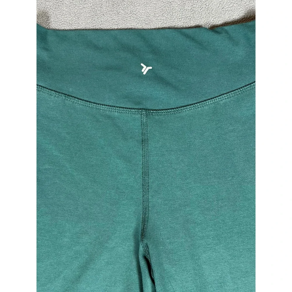 Old Navy PowerChill Flare Pants Girls Large Green High-Rise Go-Dry Yoga Leggings